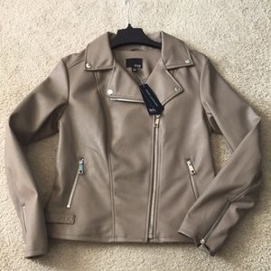 a.n.a medium taupe faux leather jacket